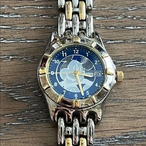 Vintage Spanish Disney‎ Silver and Gold Tone Women\'s Watch Vintage Silver-tone Mickey & Minnie Mouse Seiko Watch for  main image 2